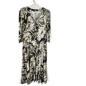 Lauren Ralph Lauren Tropical Leaf Dress – Size 10  Long Sleeve, Flowy & Feminine